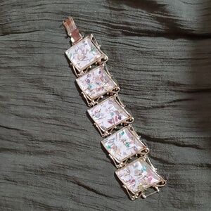 PAM Vintage Paruria Gold & White Rainbow Confetti Designer Signed 1950's